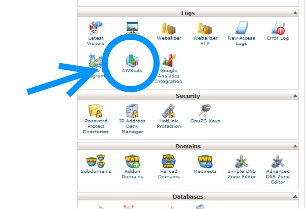 image that shows step 2 to check website traffic stats in AWstats of cPanel